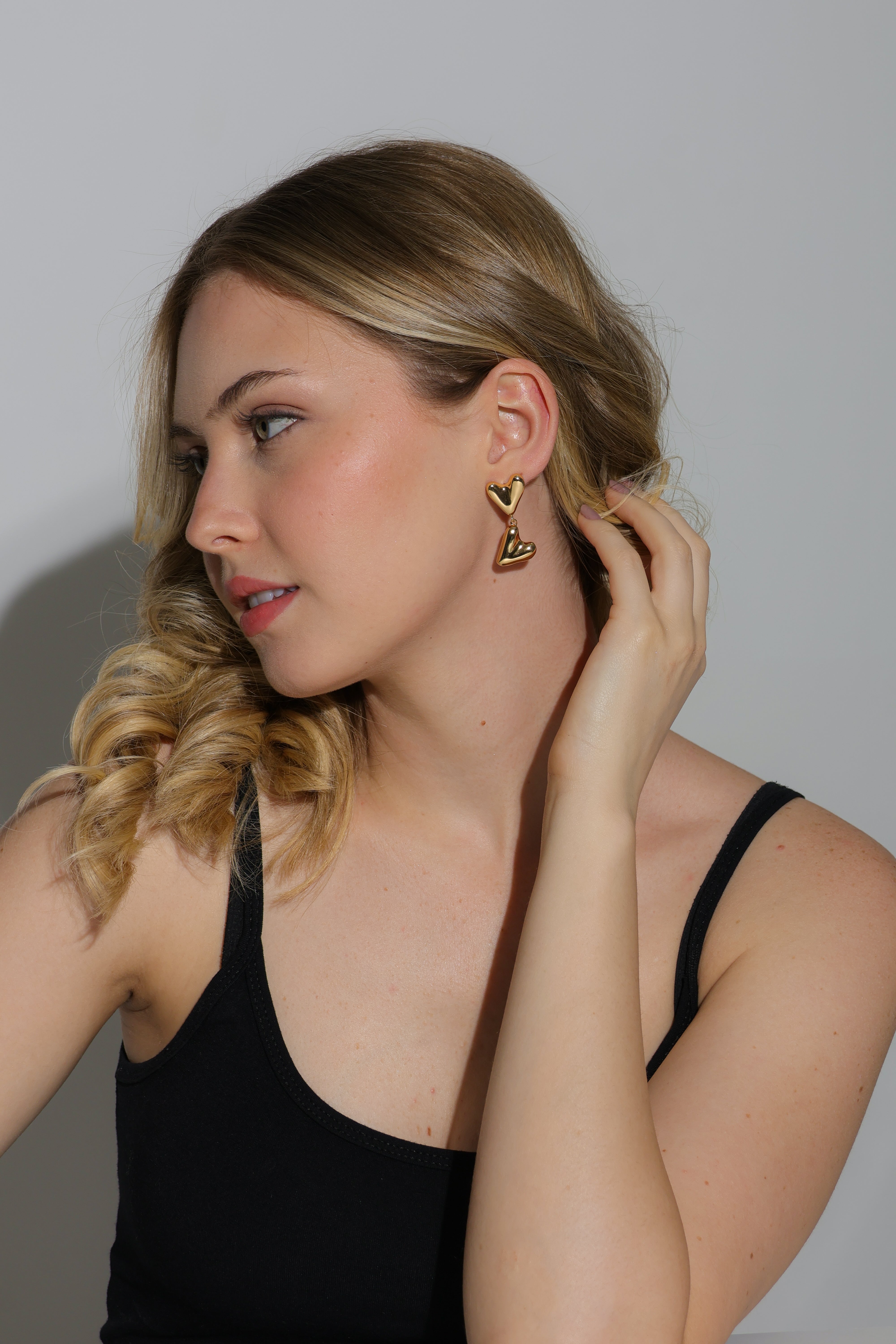 Elena Double Heart Earrings