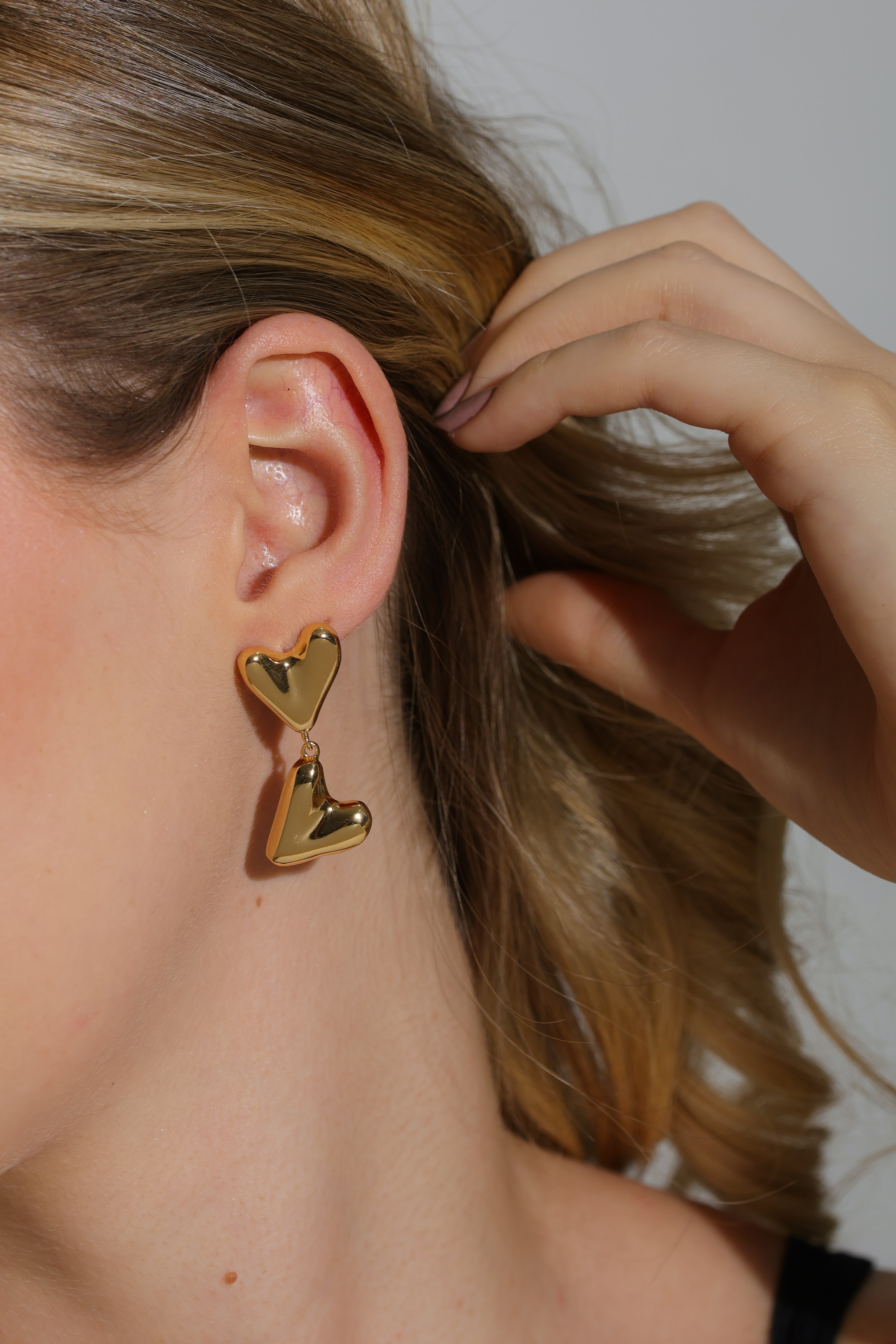 Elena Double Heart Earrings