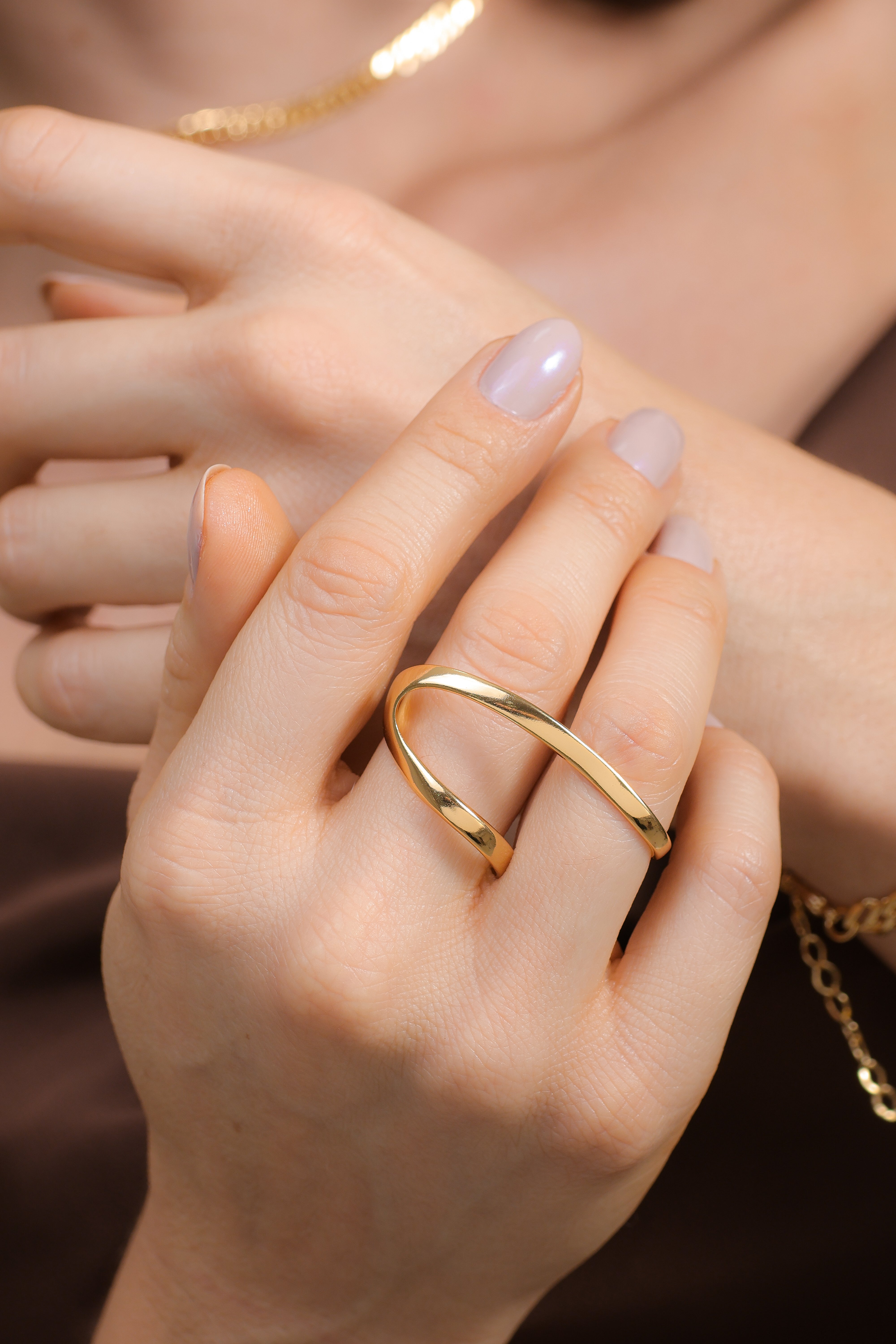 Ariana Two Finger Ring (Adjustable)