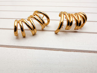 Large Gold Zigzag Statement Ear Climbers