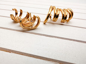 Large Gold Zigzag Statement Ear Climbers