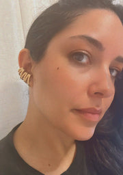 Large Gold Zigzag Statement Ear Climbers