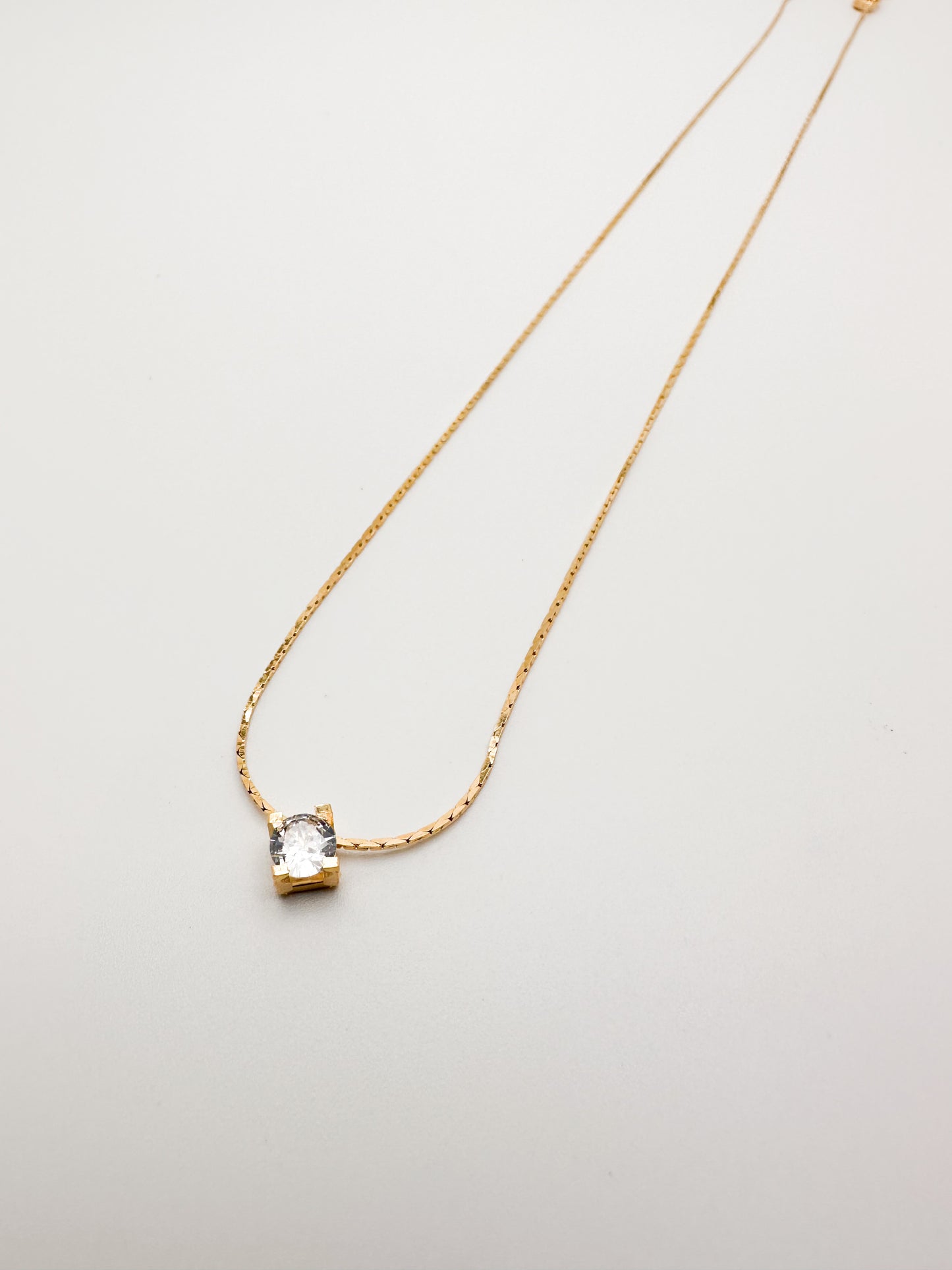 Single Stud Gold Boston Chain Necklace