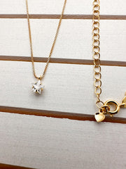 Single Star Stud Gold Necklace