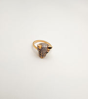 Crystal Jaguar Gold Statement Ring