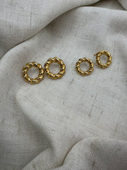 Lisa Twisted Hoop Studs - Large