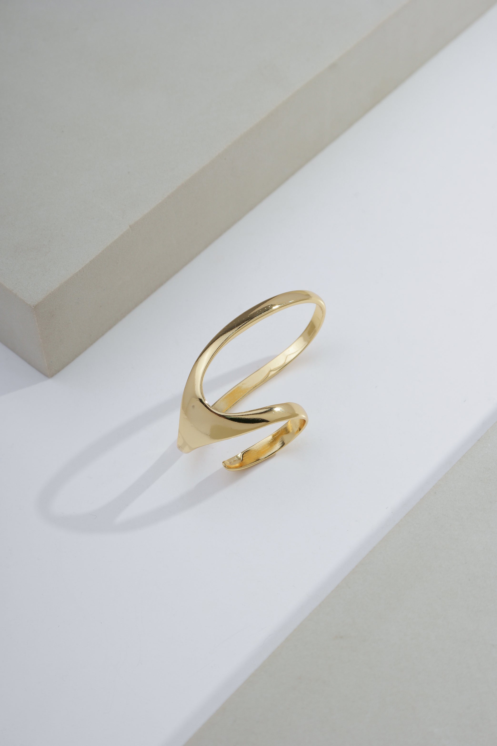 Gold Orbit Two Finger Ring (Adjustable)