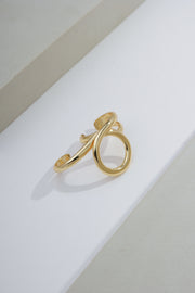 Gold Two Finger Loop Ring (Adjustable)