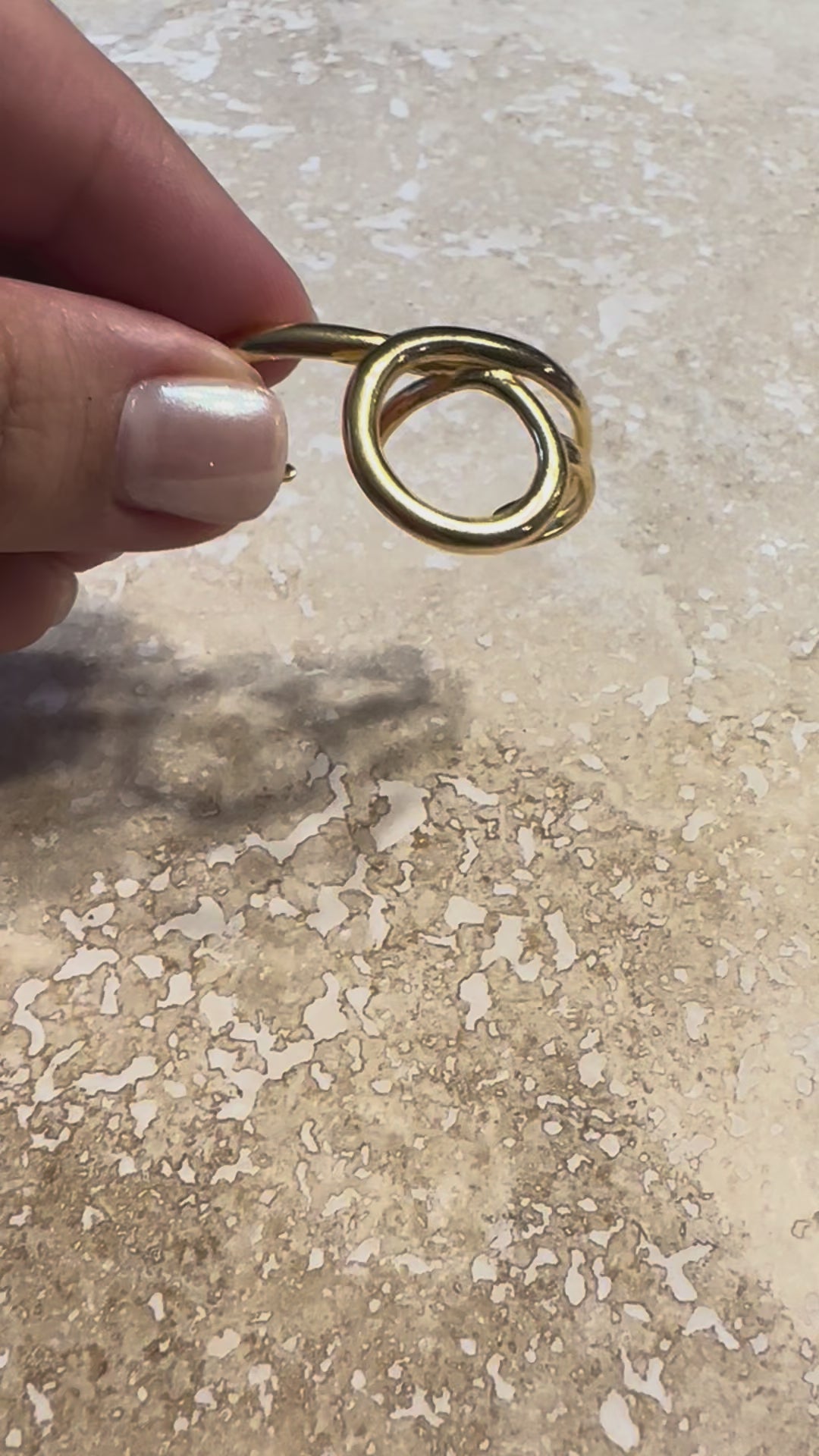 Load video: Mirelle Gold Two Finger Loop Ring (Adjustable)